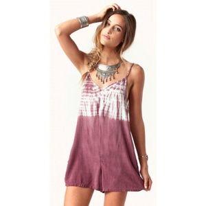 SALE Blue Life Burgundy Tie Dye Romper